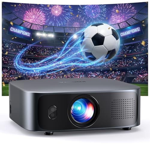 Image of Short Throw Projector 4K with WiFi and Bluetooth,2000ANSI Auto Focus Keystone Smart Projector Built in Apps Dolby Audio Home Theater Movie Portable Outdoor Projector Ceiling Gunmetal