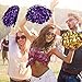 Chivao 24 Pcs Cheerleading Pom Poms, Metallic Foil Handle Cheer Squad Team Spirited Fun for Party, Sports Dance Cheer, 30 Grams Weight Each(Gold, Purple)