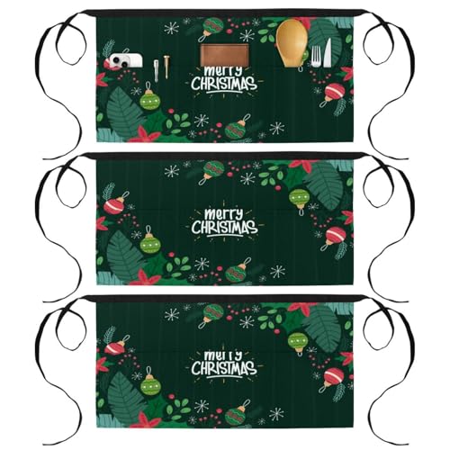 Lot de 3 tabliers courts multicolores idée cadeau idéale pour passionnés de cuisine et pâtisserie