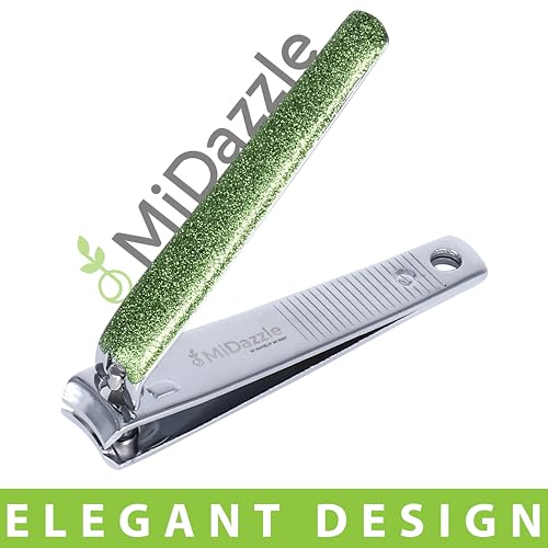 Midazzle Large Nail Clipper/Cutter (Silver-Green) - Pack of 1 - Image 3