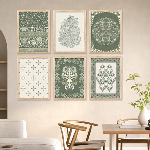 walllane Wood - Beige Colour Framed Painting For Living Room | Big Size Painting With Frame | Painting For Wall Decoration (10 Inch X 13 Inch) Set 6 Cate- 06