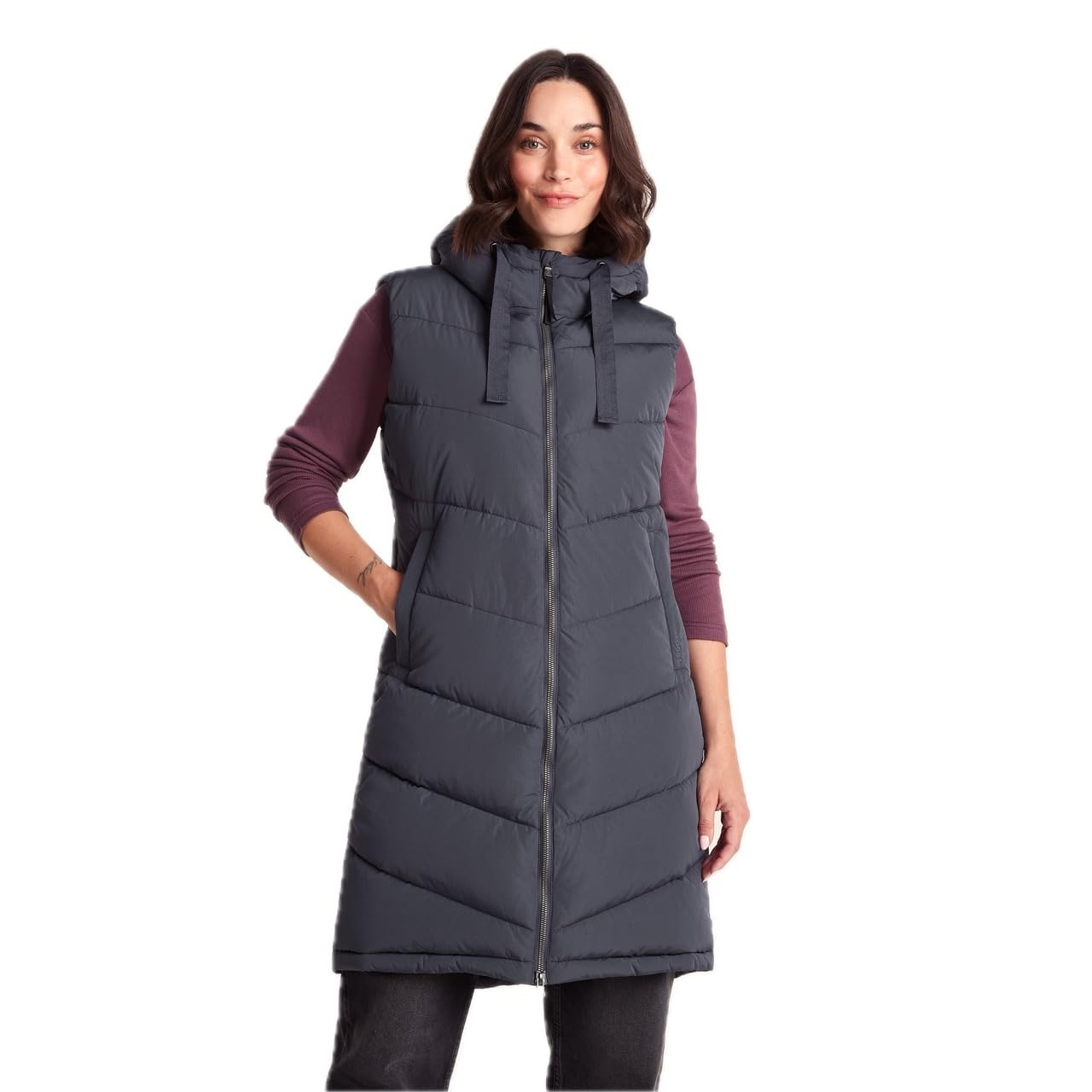 TOG24 Ranskill Womens Gilet, Quilted Puffer, Wind Resistant, Warm, with Thermal Eco Filling, Hood, Two Lower Zip Pockets and Two Way Zip