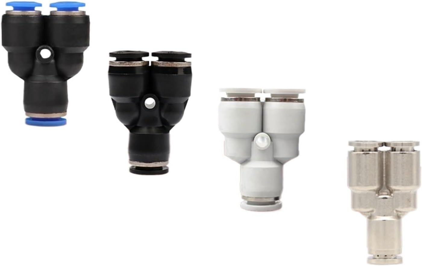 Pneumatic Fittings Gas Pipe Joint Quick Three-way Plastic All Copper PY Tee PY04 06 08 10 12 1Pcs(PY-10(Black))