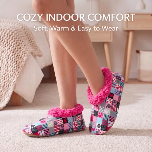 Image of Cozylook Fuzzy Slippers for Women Indoor Soft Sole Slipper Socks | Warm plush feel, non slip grippers, easy step-in, flexible bottom, bedroom and home wear
