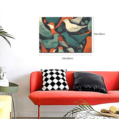 Impression sur toile HD oiseaux déco murale premium 40x61cm - 3