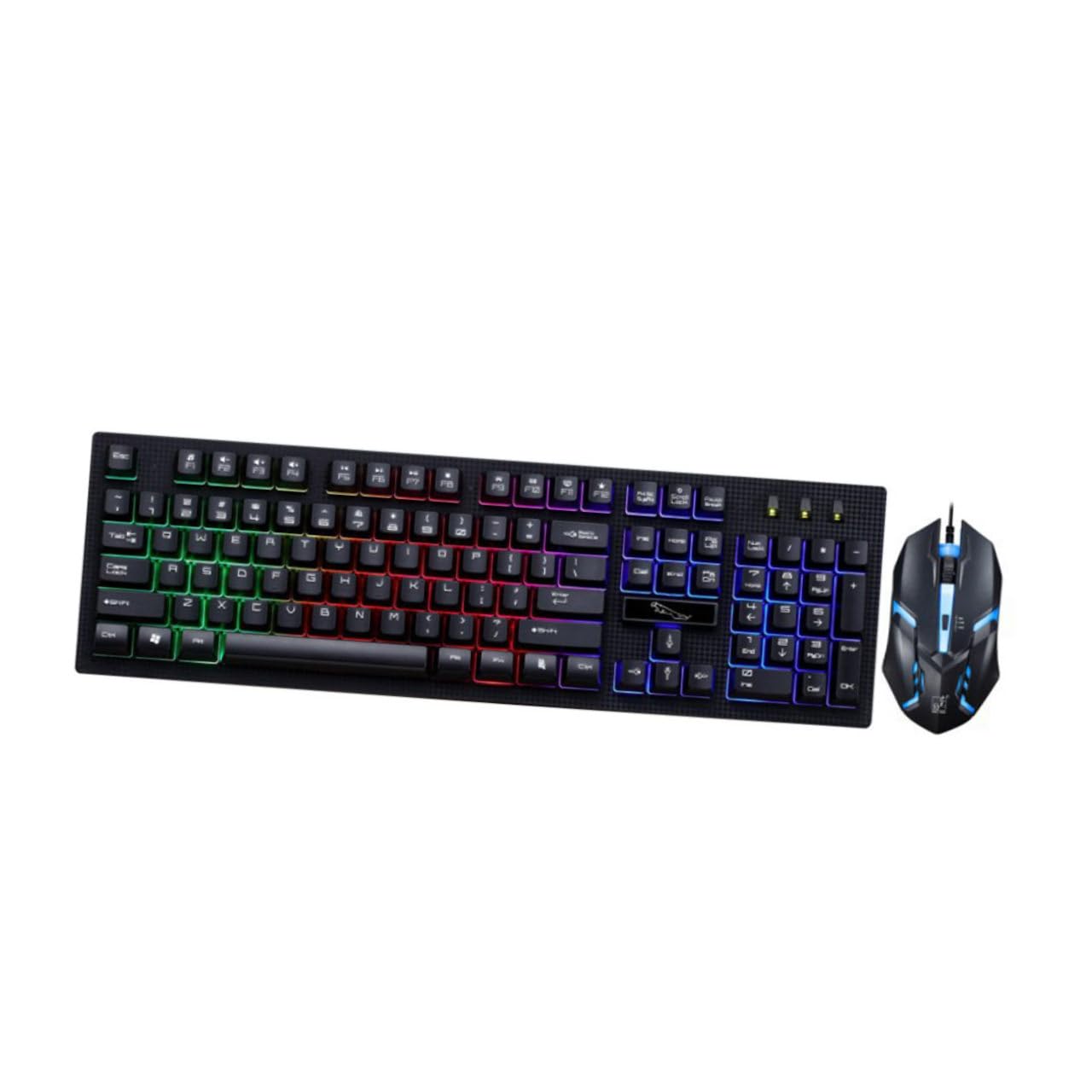 Clavier et Souris Filaires Gamer, 104 Touches et 4 Touches, Noir