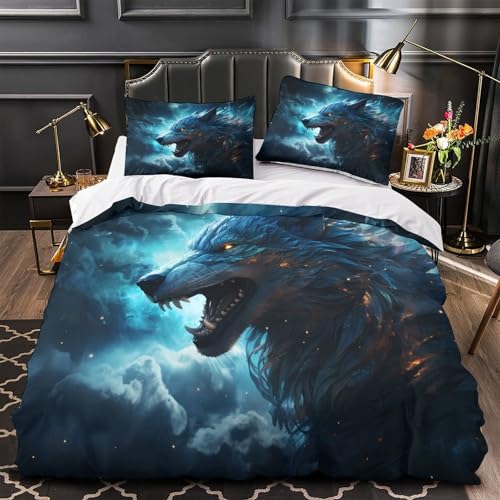 Housse de couette avec taies d'oreiller cascade parure de lit 3D double - 2