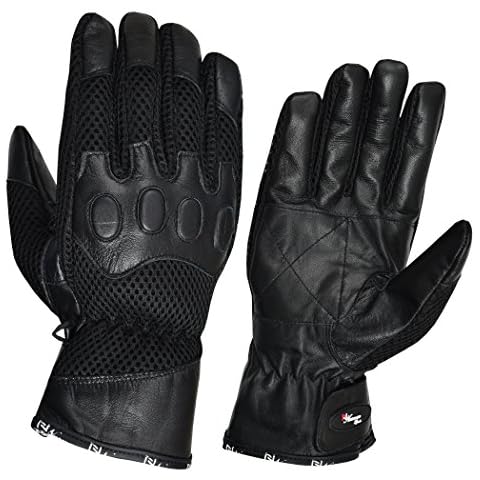 NORMAN Black Summer Vented Motorcycle Gloves Cover