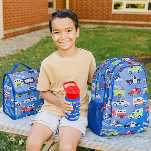 Image of Wildkin 15 Inch Backpack for Kids, Heroes | Ages 5-10, padded straps, side water bottle pocket - coordinates with matching Wildkin lunch boxes and water bottles