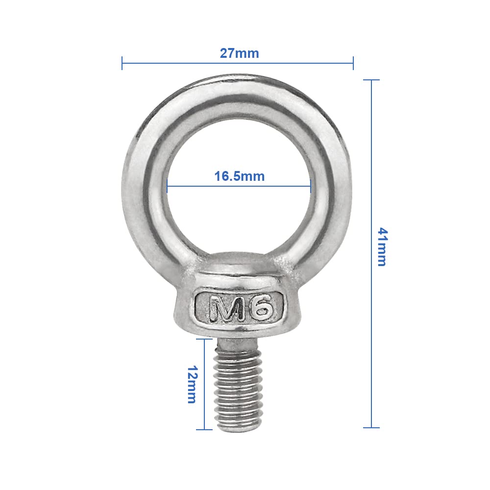 10 Stück M6 Ringschrauben Aus Edelstahl 304 - 75mm Lange Augenschrauben Mit Ring Für Sicheres Befestigen Und Aufhängen
