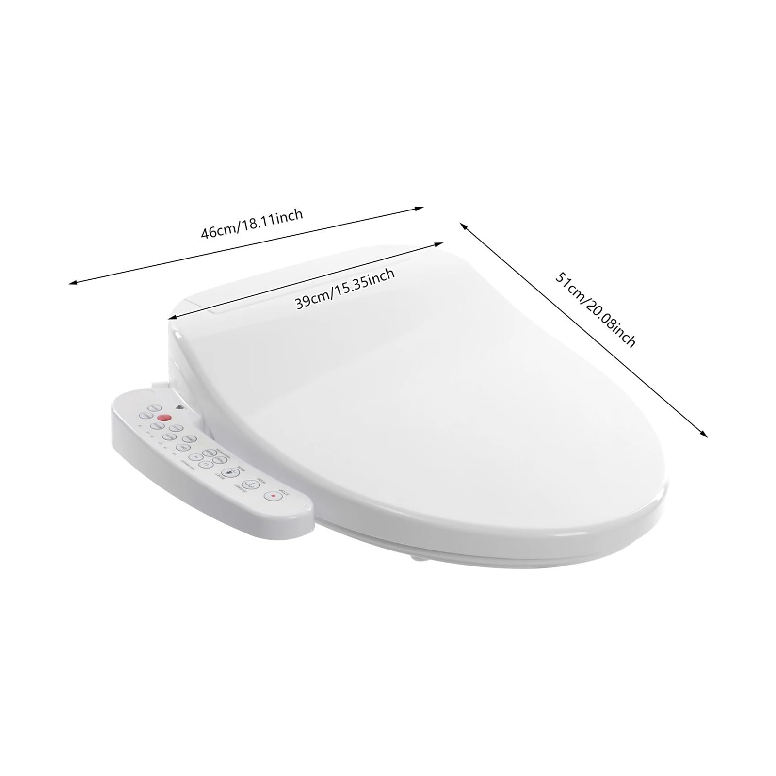 WC Con Inserto Elettrico, Sedile Meccanismo Di Chiusura Rallentata, Coperchio Riscaldato, Copertura Doccia Intelligente, Autopulente, Bianco Robusto E Confortevole