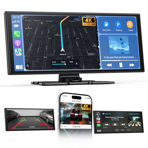 2026 Neuestes 11 5 Zoll Android Auto Display & Carplay Display: Buddy Display Car Play mit Navigation 4K Dashcam Rückfahrkamera Bluetooth Sprachsteuerung IPS Touchscreen Mirror Link AUX FM 64G TF