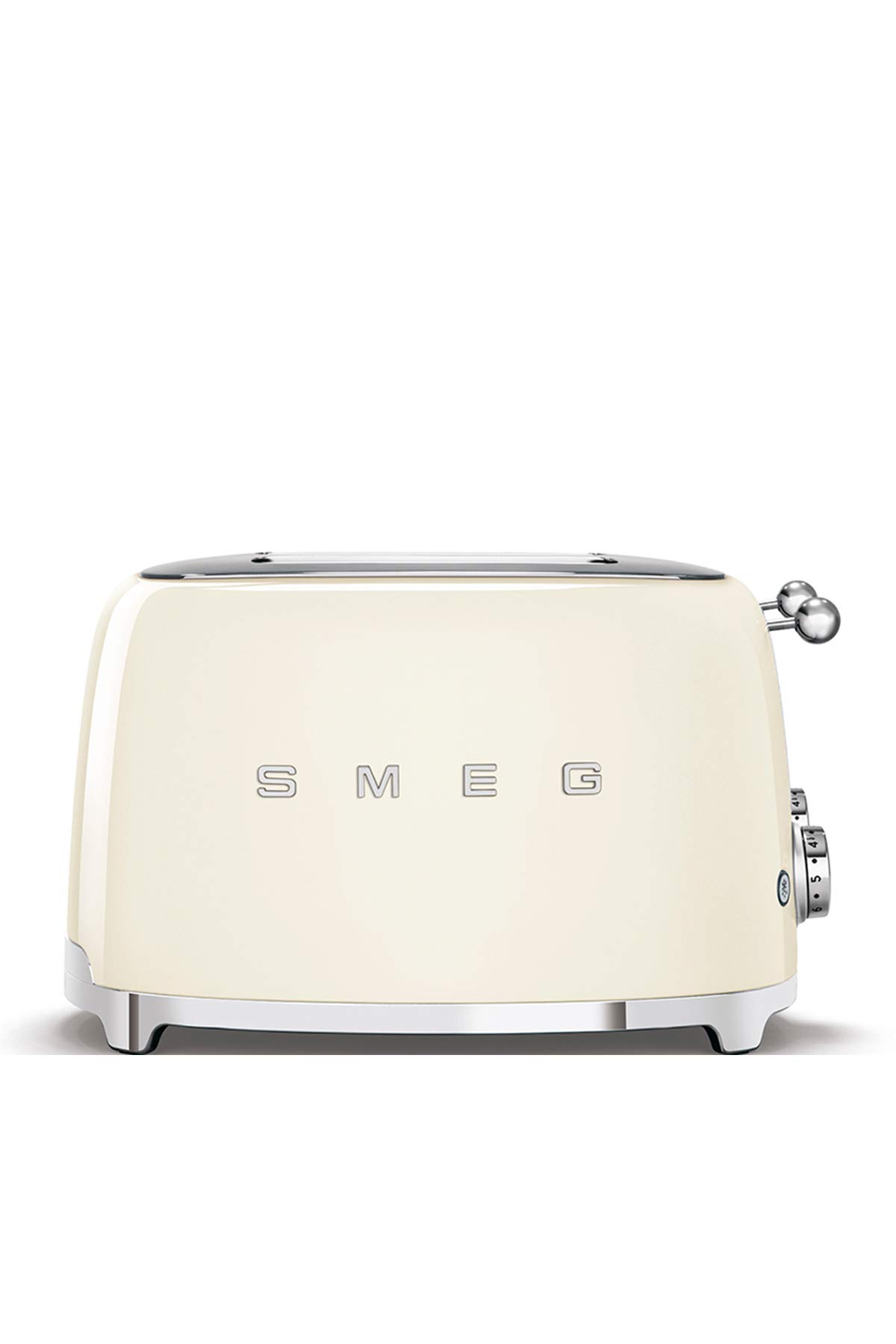 Smeg, Tostapane 4x4 TSF03CREU, 4 Scomparti da 36mm, 6 Livelli di Doratura, Funzione Riscaldamento, Scongelamento e Bagel, Espulsione Automatica del Pane, 2 Cassetti Raccoglibriciole, 2000W, Panna