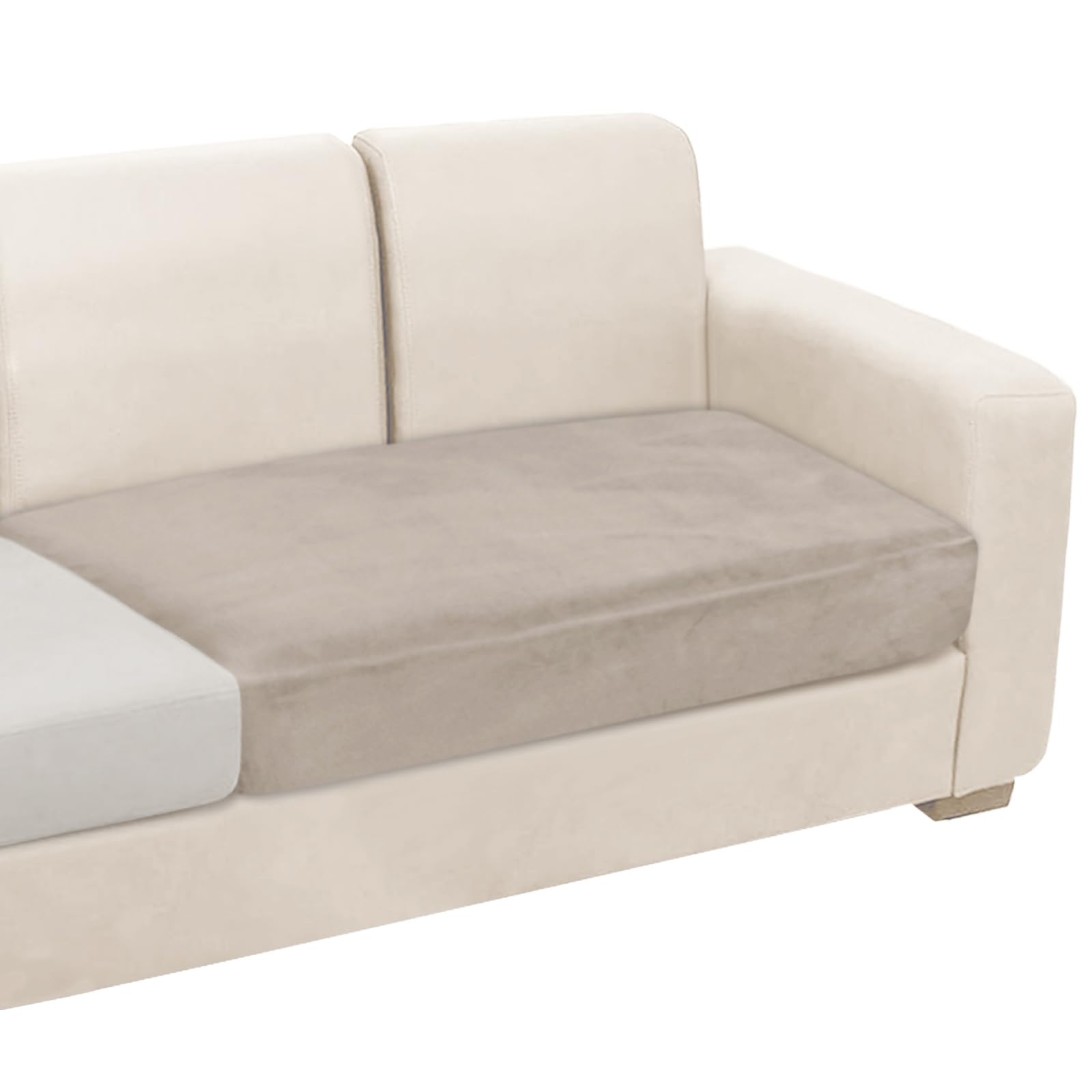 NAISI Couch Cushion Covers 1 Piece Velvet Stretch Loveseat Cover or 2 Seat Sofa Cover Soft Individual Couch Covers for Sectional Sofa(1 PC for 2-Seat