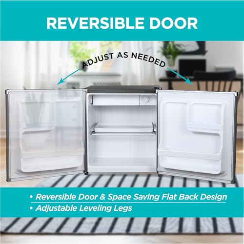 BLACK+DECKER 1.7 Cu. Ft. Compact Refrigerator, ENERGY STAR Certified, Single Door Mini Fridge with Chiller Compartment, Personal Fridge for Home or Dorm Room, R600a Refrigerant, BCRK17B, Black on Fridge.com