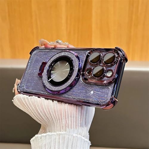 Coque magnétique haut de gamme violette pour iPhone 13 Pro Max