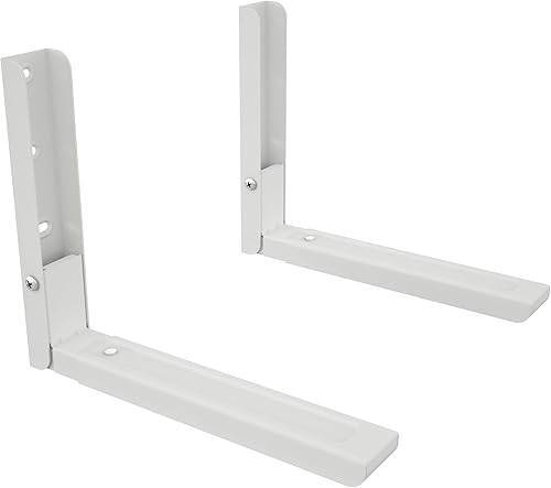 AVF Soportes universales de acero para microondas de pared, color blanco (juego de 2) Blanco,Negro -,plateado