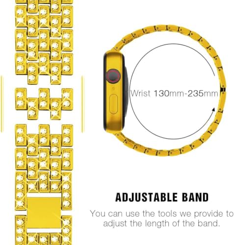 Image of Zitel Compatible with Apple Watch Band for Women Girls, Bling Rhinestone Metal Bands 40mm 41mm 42mm(Series 11 /10) 44mm 45mm 46mm Series 11 /10 /9 /8 /7 /6 /5 /4 /SE3 /SE2 /SE