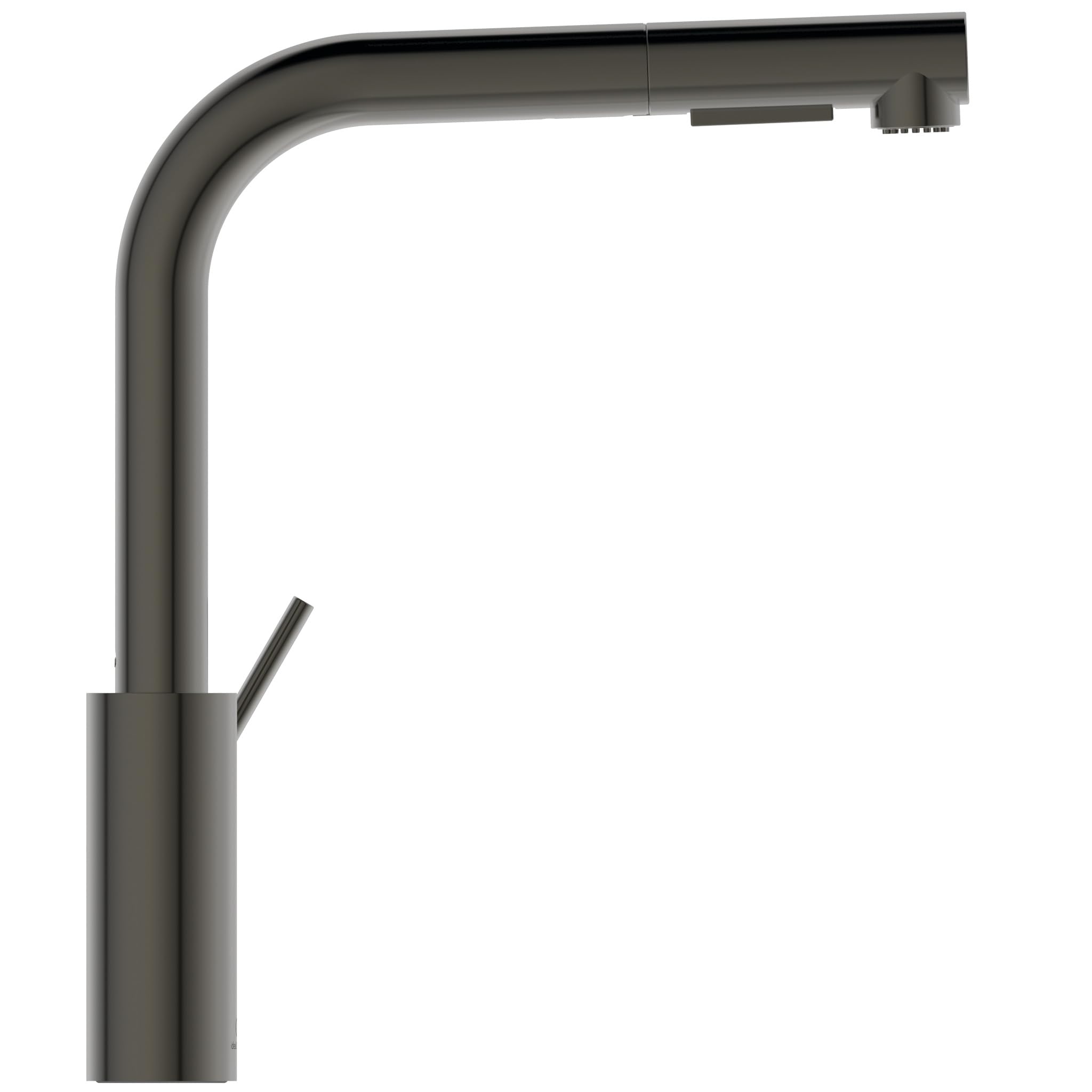 Ideal Standard – Gusto Monomando de cocina, Caño redondo en L, con rociador extraíble y dos modos de chorro, caño giratorio 360°, fácil de instalar con fijación EasyFix+, Gris Magnético