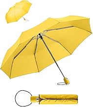 FARE Regenschirm (gelb) - öffnet & schließt automatisch - kompakt, windsicher, sturmfest & wasserabweisend - stabiler Taschenschirm - Perfekter Begleiter für Damen und Herren