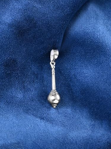 Image of Clara Pure 925 Sterling Silver Hanumanji Gada Men Pendant Necklace | With or Without Chain | Gift for Men & Boys |Religious, Platinum Plated
