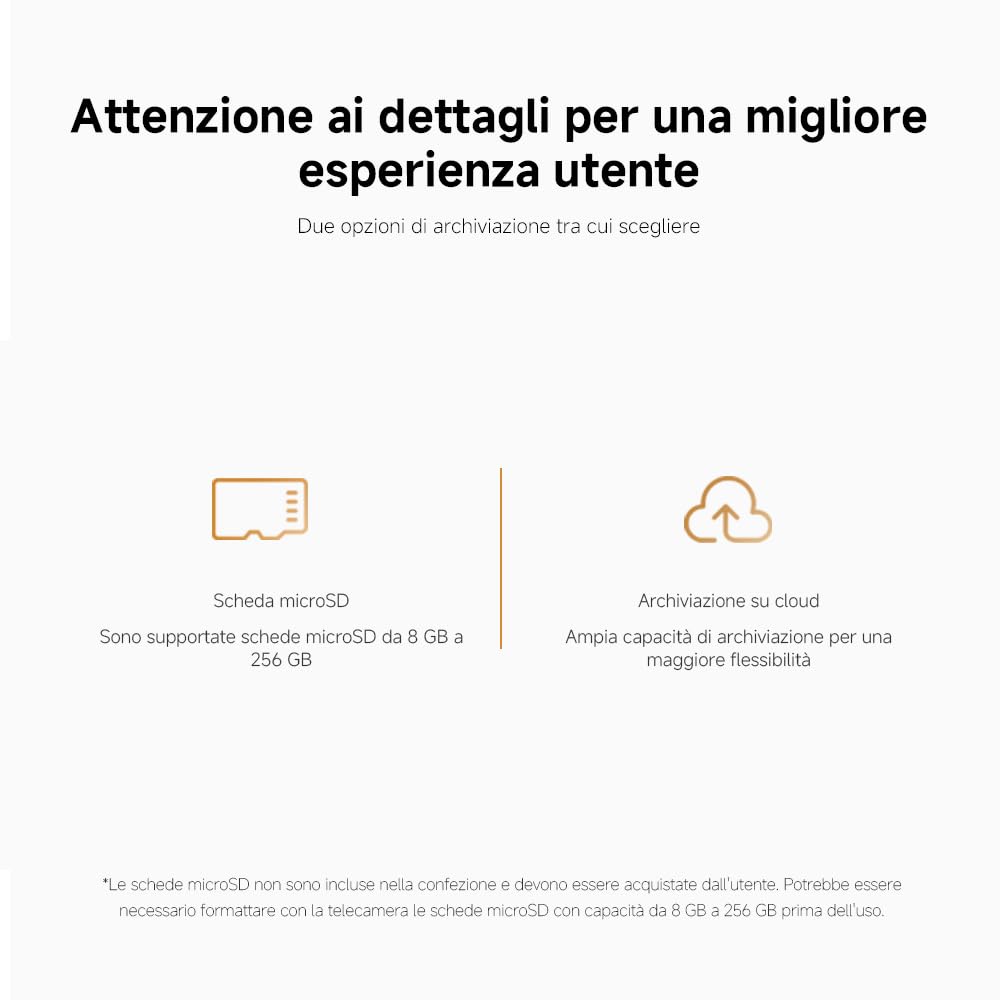 XIAOMI Smart Camera C301 (Videocamera di sorveglianza), risoluzione 2K, protezione privacy, visione notturna a colori, visione completa a 360°, rilvamento delle persone, audio bi-direzionale