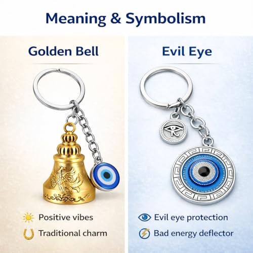 Image of AutokraftZ Blue and Silver Evil Eye Keychain for Bike /Car - Stylish, Protective & Anti-Rust Key Ring, Durable Design, Perfect for Riders & Drivers, Adds Unique Touch to Your Vehicle (Pack of 1)