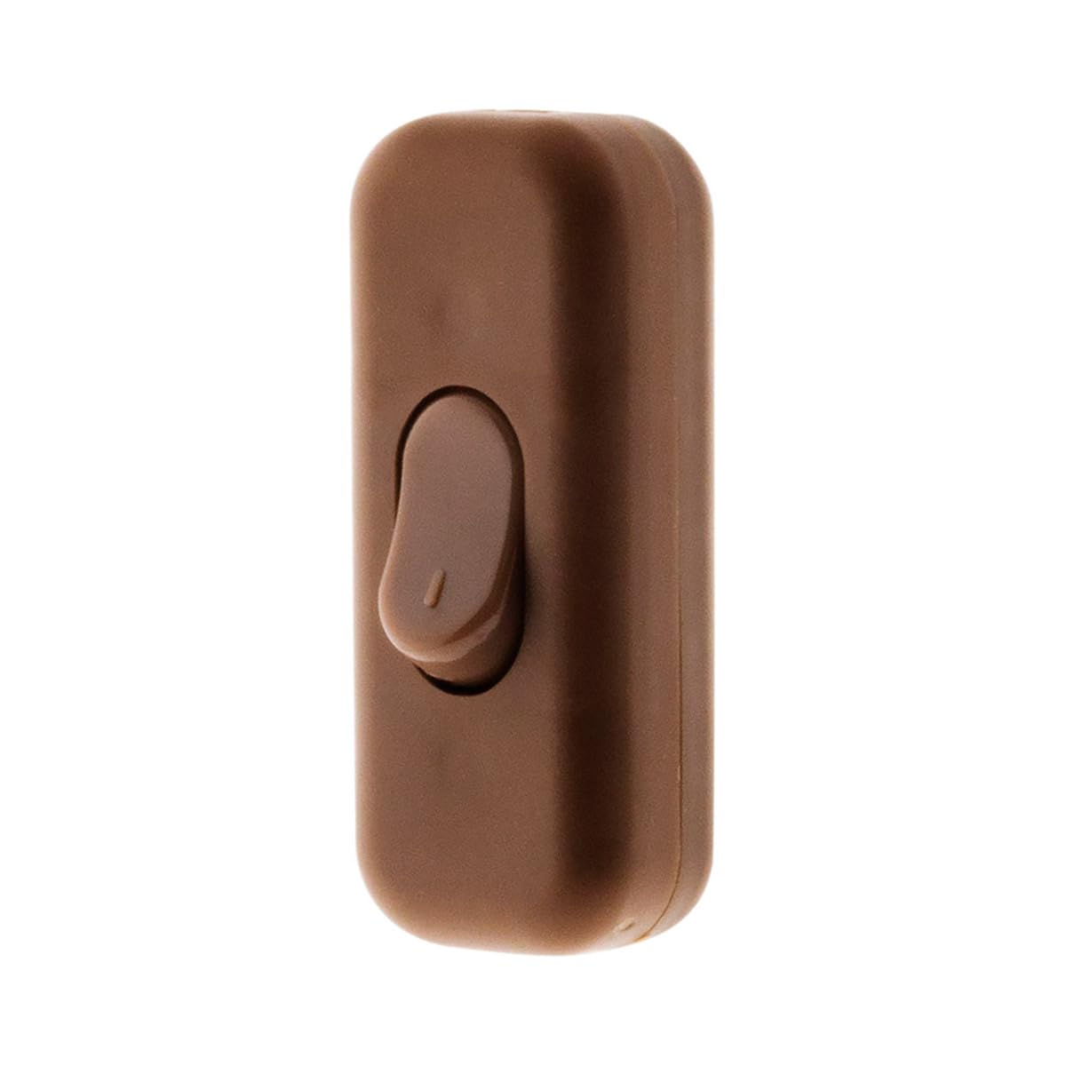 Zenitech - 2A Single Pole Light Switch - Compact and Stylish Design - Easy to Install - Dimensions 6x3x2cm - Brown - Image 3