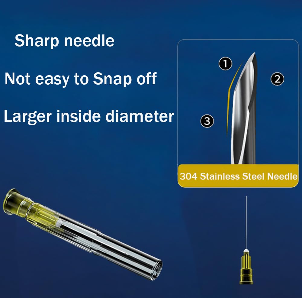 30 Gauge 1/2 Inch Needle, Hypodermic Needles, 30g 1/2 Inch Needle, Scientific Labs,(100Pack) Individually Sealed with Cap — Amazon image 3