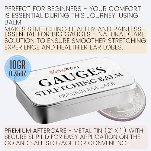 BodyJ4You 37PC Ear Stretching Kit - Beginner Gauges 14G-00G Starter Set - Aftercare Balm Wax - Steel Tapers Single Flare Plugs Screw Fit Tunnels - Women Eyelet Mens Earrings Expander Piercing Jewelry4