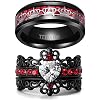 Crown Rings His and Her Ring Couple Rings Matching Ring 1ct CZ Womens Wedding Ring Sets Titanium steel Mens Wedding Bands