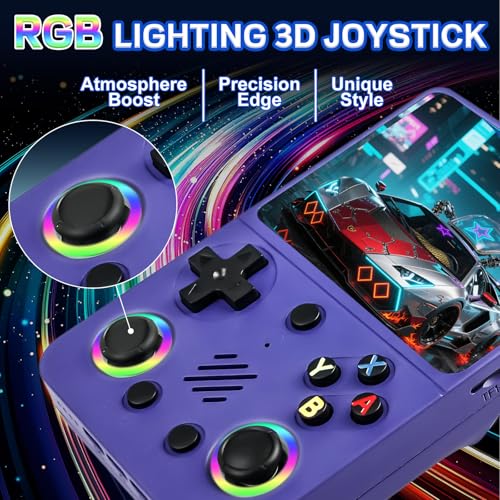 RG36PRO Retro Video Game Console - Open Source System,3.5"IPS Screen,64G TF card,3000mAh Battery,Support 30,000+ Classic Retro Video Games for Teen or Partner - Gift for Christmas - Purple - Image 4