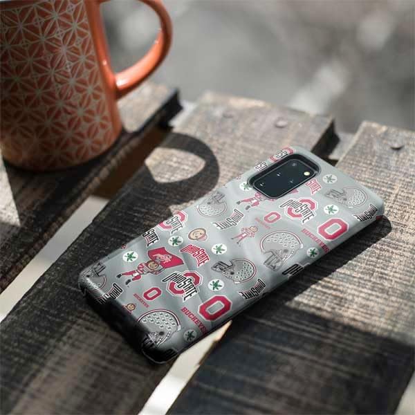 Skinit Pro Phone Case Compatible with Galaxy S20 Plus - Officially Licensed Ohio State University Pattern Design