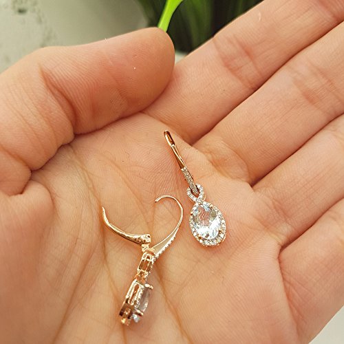 Dazzlingrock Collection Womens Halo Hoop Earrings, 14K Solid White Gold3