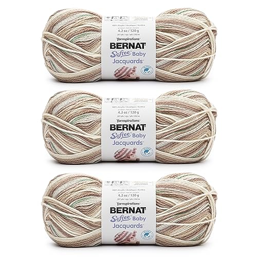 Image of Bernat Softee Baby Jacquards Treefort Yarn - 3 Pack of 4.2oz /120g - Acrylic - #3 DK (Light) - 287 Yards - Knitting & Crochet