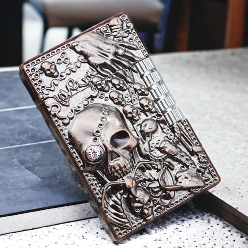 Encendedor de calavera grabado creativo en cobre rojo miniatura 3