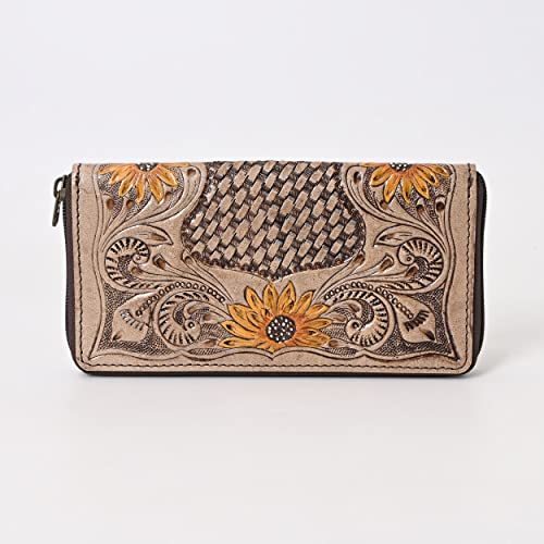 Sunflower Purse for Women & Girls | Handcrafted Sling Wallet Bag | Stylish Floral Handbag for Daily & Festive Use (Light Brown)3