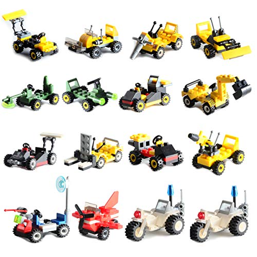 Mini Buildable Vehicles Set of 16,Building Toy for Party Supplies ,Birthday Favors for Kids,Gifts