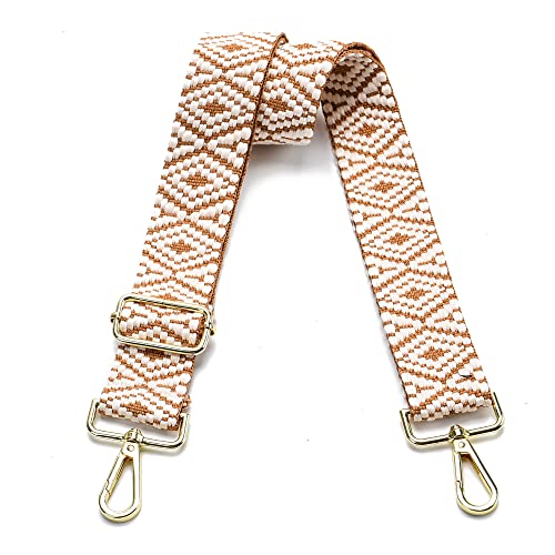 Image of Purse Strap Gold Hardware Replacement Crossbody Bag Strap, Wide Adjustable Shoulder Strap