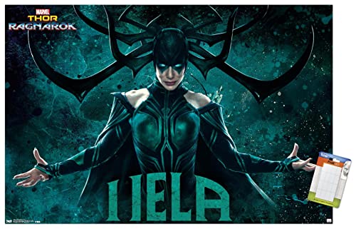 Trends International Marvel Cinematic Universe - Thor - Ragnarök - Hela Wall Poster, 14.725" x 22.375", Premium Poster & Mount Bundle