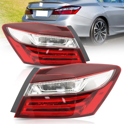 Tail Light Assembly Fit for 2016 2017 Honda Accord,Rear Outer Taillight Brake Lamp Reverse Light Replacement Rear Left Right Outer Side HO2804108 HO2805108(No Bulbs&Socket)