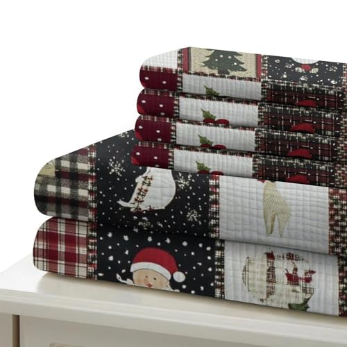 Housse de Couette Noël 135x200 Parure de Lit Microfibre Single