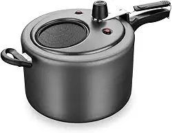 MTA - Panela de Pressão com Visor de Vidro e Fechamento Interno em Alumínio com Antiaderente, Capacidade de 8L, nº 25, Cor Grafite, Linha Visor.