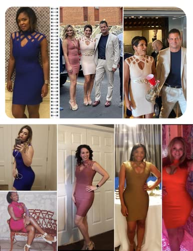 Image of meilun Hight Neck Cut Out Bandage Dress Mini Formal Party Gowns Wedding Guest Dress for Women