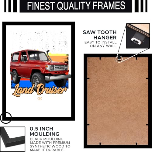 Image of BLINKART Toyota Land Cruiser (FJ40) Framed Posters Gift Items Boys Room Wall Decoration Bedroom Office Studio Synthetic Wood Frame & Acrylic Glass Ready to Hang - 18x12 Inch, (A4 Size) - CAR-292