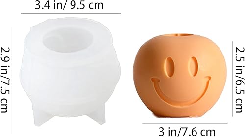 Miniatura 2 de HOOLIKUS Smile Triste Cara Candelabro Molde de Silicona, Soporte de Vela DIY Cemento Concreto Yeso Molde Decorativo (CCM012-6)