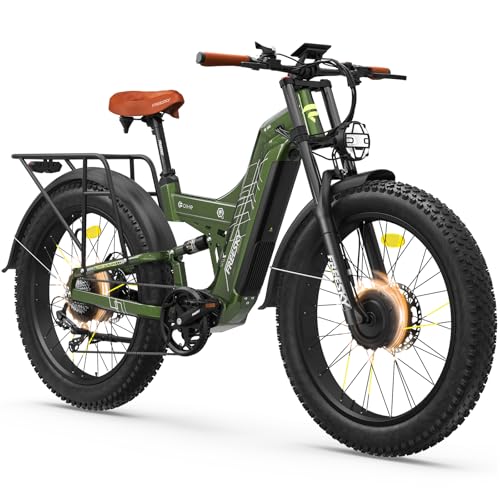 Image of FREESKY Dual Motor 40MPH 120Mile 240NM LG Cells Electric Bike for Adults | 4000W 48V30Ah AWD Mountain Ebike,26 inch Fat Tire,Full Suspension,Hydraulic Brakes,UL2849 by TUV,Off-Road & Commuter & Hunting
