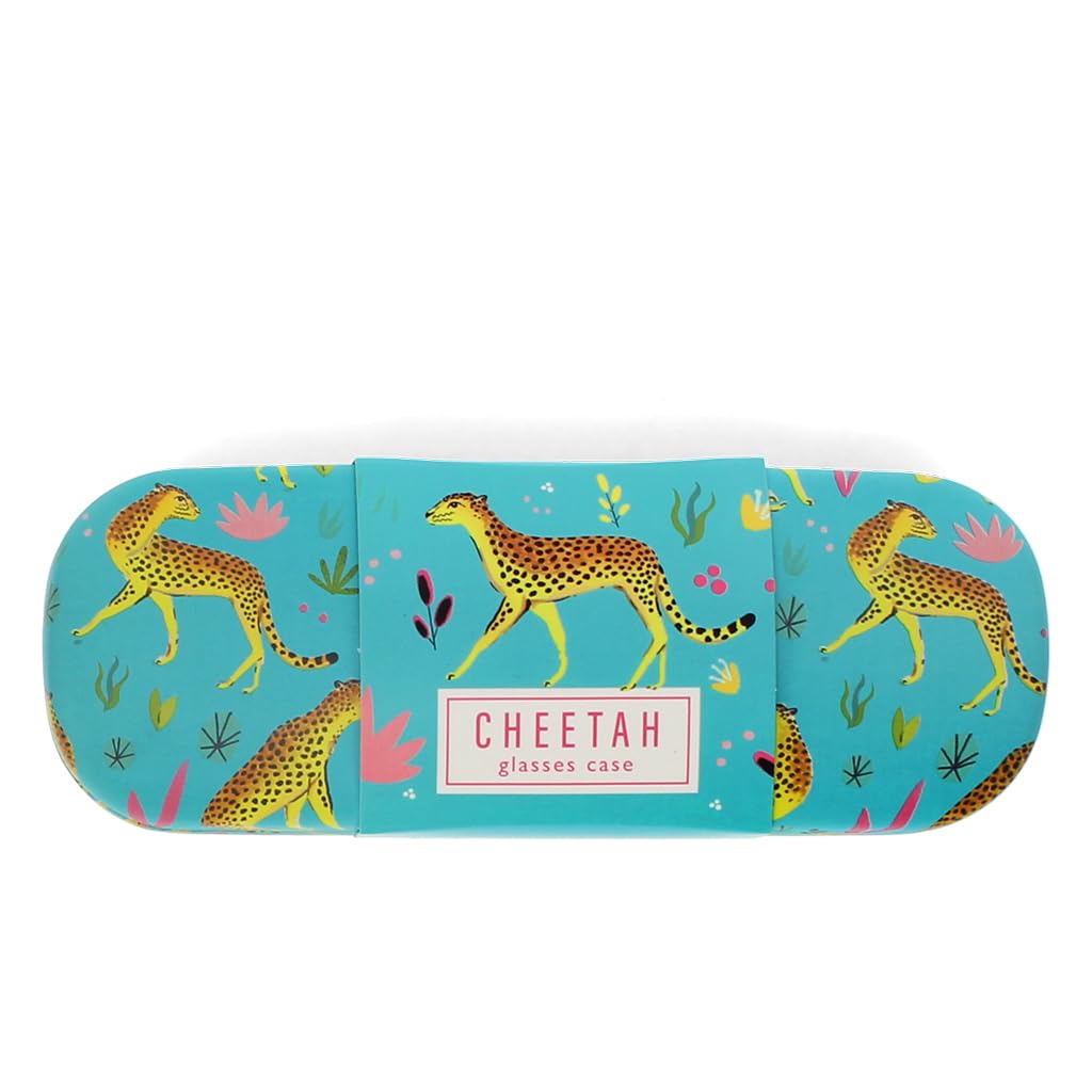 Rex London Unisex Cheetah Hardshell Glasses Case With Cleaning Cloth – Durable Hard Shell Spectacle Cases, Eyeglass Box For Sunglasses & Eyewear Storage, Mens & Womens Sunglass Holder