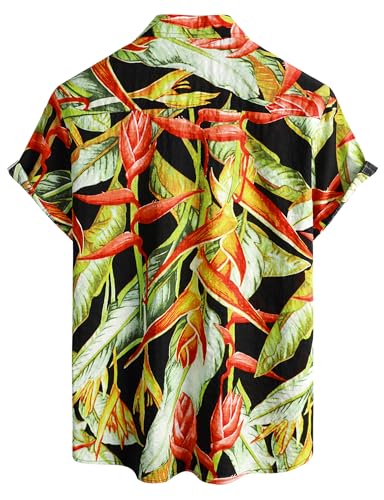Image of VATPAVE Mens Casual Hawaiian Floral Shirts Short Sleeve Button Down Tropical Shirts Beach Summer Shirts