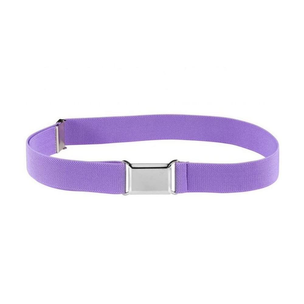 Wannge Boys Lavender Kids Buckle Belt Kid Adjustable Elastic Belt Stretch Belt For Children Girls